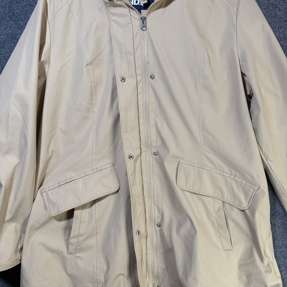 Lands End Jacket Womens Extra Large Hooded Full Zip Beige - Picture 7 of 15